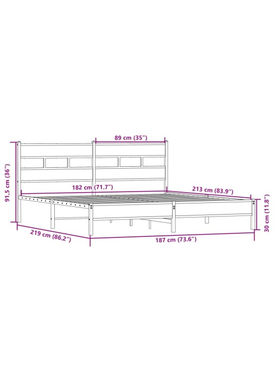 METALLIST VOODIRAAM ILMA MADRATSITA SONOMA TAMM 183X213 CM