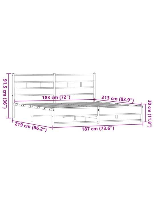 METALLIST VOODIRAAM ILMA MADRATSITA PRUUN TAMM 183X213 CM