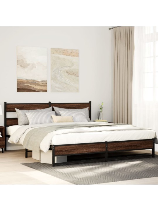 METALLIST VOODIRAAM ILMA MADRATSITA PRUUN TAMM 183X213 CM