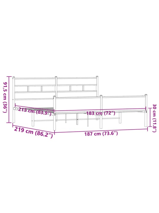 METALLIST VOODIRAAM ILMA MADRATSITA PRUUN TAMM 183X213 CM