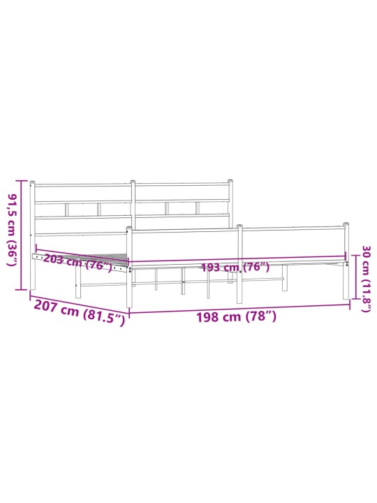 METALLIST VOODIRAAM ILMA MADRATSITA PRUUN TAMM 193X203 CM