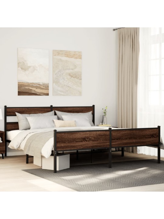 METALLIST VOODIRAAM ILMA MADRATSITA PRUUN TAMM 193X203 CM