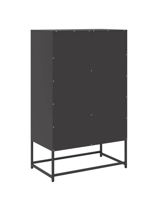 KÕRGE KAPP, MUST, 68X39X111,5 CM, TERAS