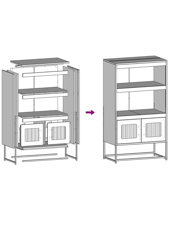 HIGHBOARD SINEPIKOLLANE 68X39X123 CM TERAS