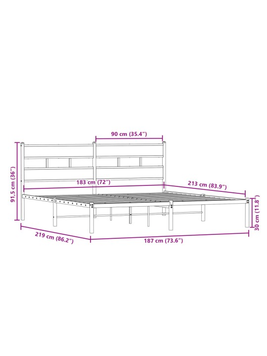 METALLIST VOODIRAAM ILMA MADRATSITA SUITSUTATUD TAMM 183X213 CM