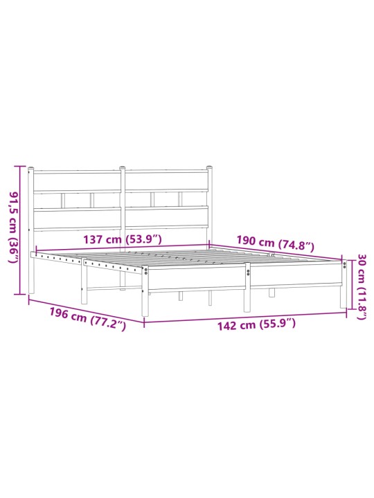 VOODIRAAM ILMA MADRATSITA PRUUN TAMM 137X190 CM TEHISPUIT