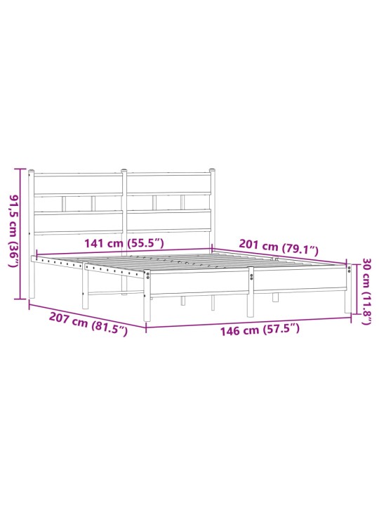 VOODIRAAM ILMA MADRATSITA PRUUN TAMM 140X200 CM TEHISPUIT