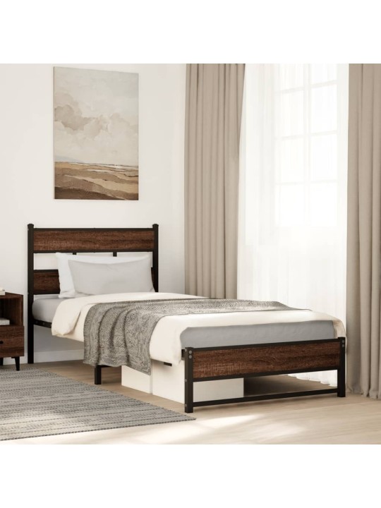 METALLIST VOODIRAAM ILMA MADRATSITA PRUUN TAMM 100X190 CM