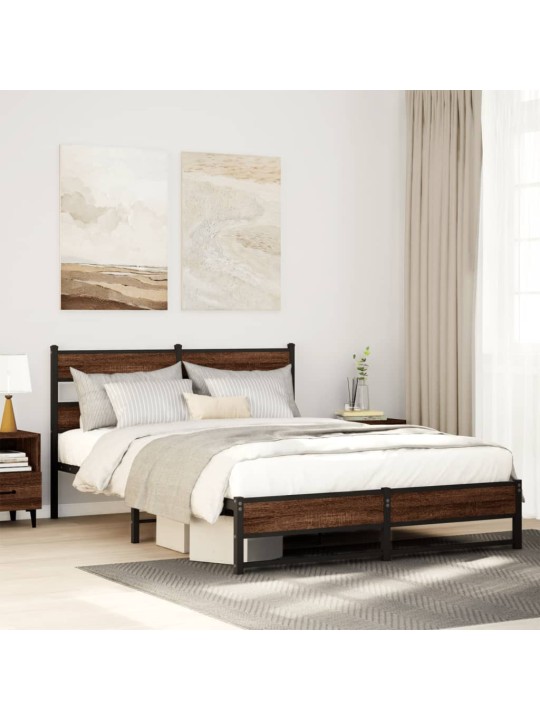 METALLIST VOODIRAAM ILMA MADRATSITA PRUUN TAMM 135X190 CM