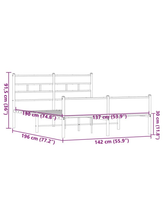 VOODIRAAM ILMA MADRATSITA PRUUN TAMM 137X190 CM TEHISPUIT