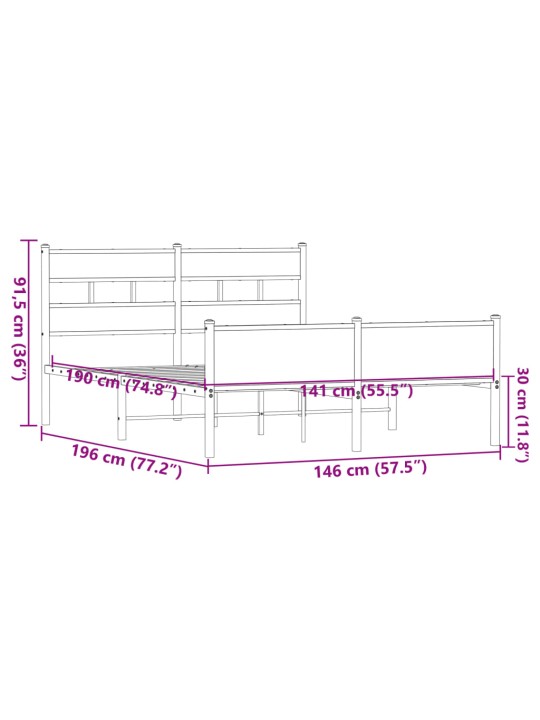 VOODIRAAM ILMA MADRATSITA PRUUN TAMM 140X190 CM TEHISPUIT