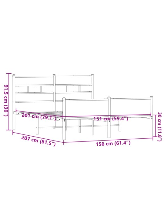 VOODIRAAM ILMA MADRATSITA PRUUN TAMM 150X200 CM TEHISPUIT