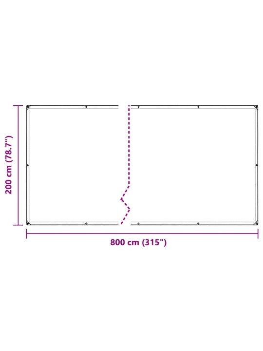 LÄBIPAISTEV PRESENT AASADEGA 2X8 M PVC