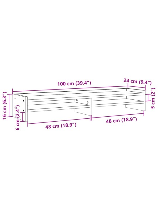 Monitorialus, betoonhall, 100x24x16 cm, tehispuit