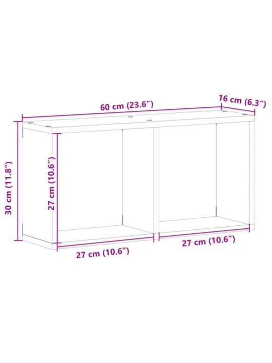 Seinakapp, 60x16x30 cm, must, tehispuit