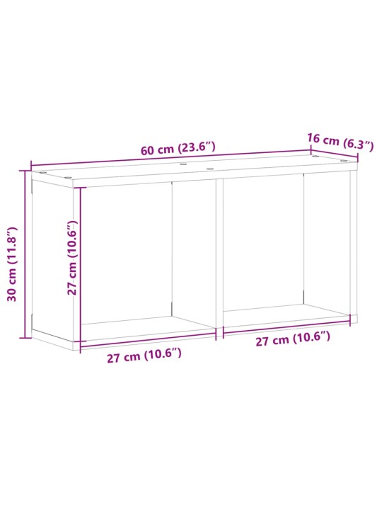 Seinakapp, 60x16x30 cm, suitsutatud tamm, tehispuit