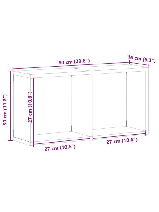 Seinakapp, 60x16x30 cm, hall sonoma tamm, tehispuit