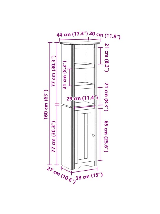 VANNITOAKAPP BODO HALL 44X30X160 CM