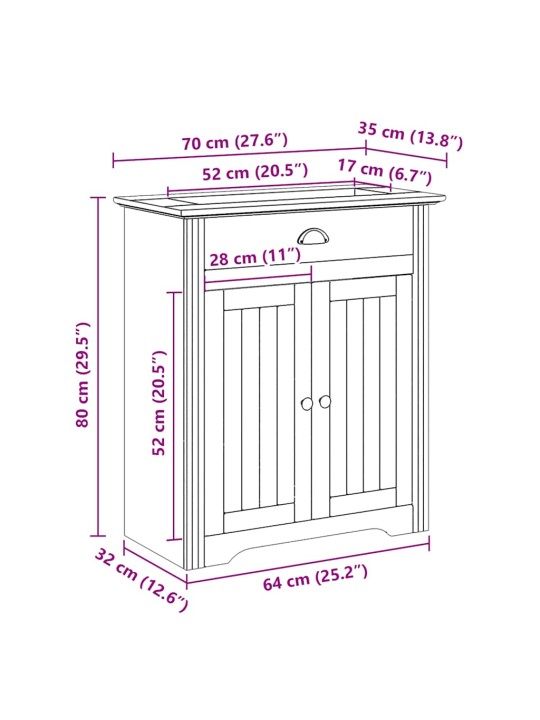 VANNITOA VALAMU KAPP BODO VALGE JA PRUUN 70X35X80 CM
