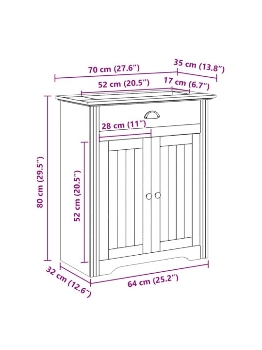 VANNITOA VALAMU KAPP BODO HALL 70X35X80 CM