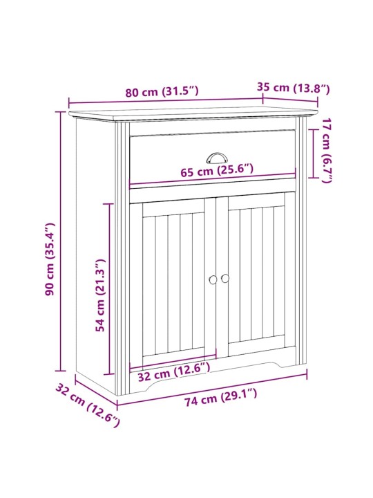 ESIKUKAPP BODO VALGE JA PRUUN 80X35X90 CM