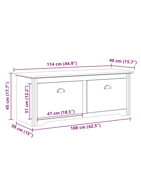 ESIKUPINK BODO VALGE JA PRUUN 114X40X45 CM