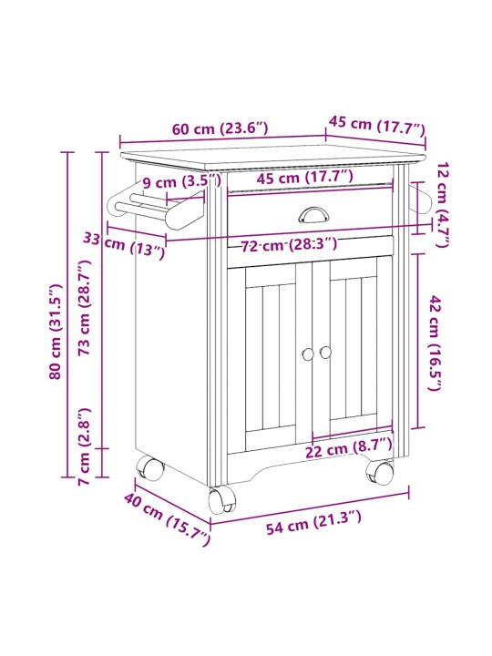 KÖÖGIKÄRU BODO HALL 72X45X80 CM