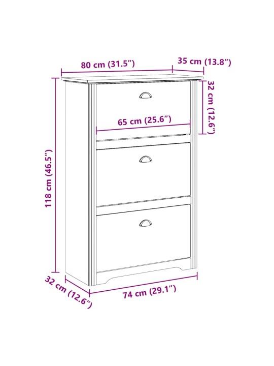 KINGARIIUL BODO VALGE JA PRUUN 80X35X118 CM