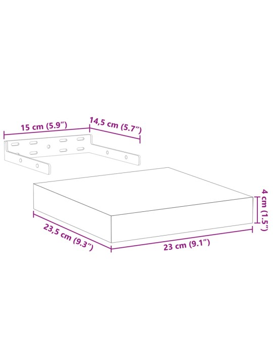 Seinariiulid 2 tk 23x23,5x4 cm tehispuit