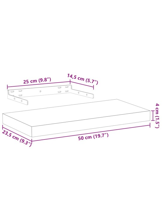 Seinariiulid 50x23,5x4 cm tehispuit