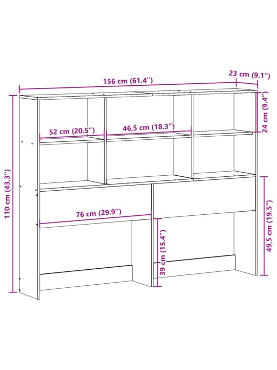 Hoiuruumiga voodipeats, 150 cm, männipuit