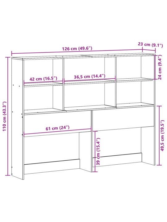 Hoiuruumiga voodipeats, 120 cm, männipuit