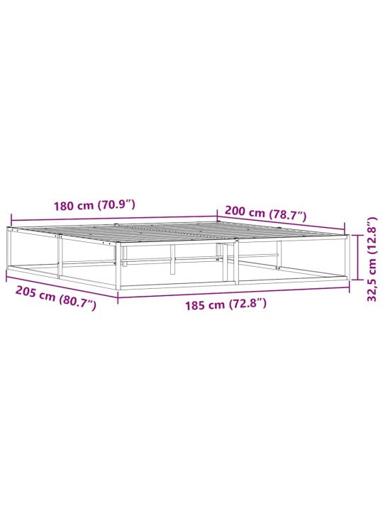 VOODIRAAM ILMA MADRATSITA VALGE 180X200 CM METALLIST