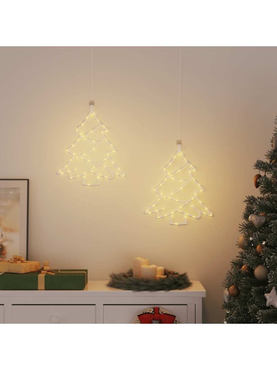 JÕULUTULED, JÕULUPUU SILUETT, 2 TK, 50 LED-I, SOE VALGE