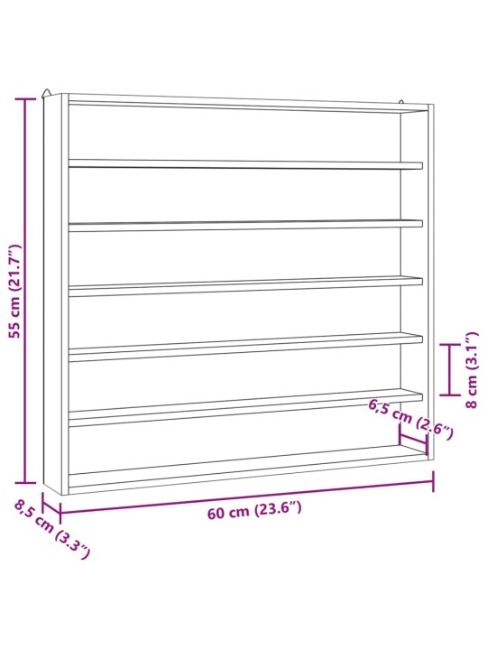 Seinavitriin 6 riiuliga 60x8,5x55 cm