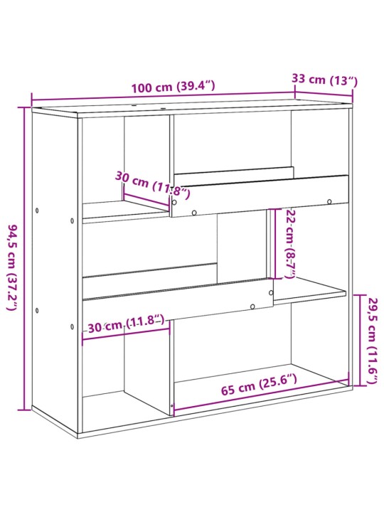 Ruumijagaja, hall sonoma tamm, 100 x 33 x 94,5 cm, tehispuit