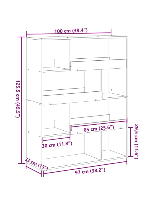 Ruumijagaja sonoma tamm 100x33x125,5 cm, tehispuit