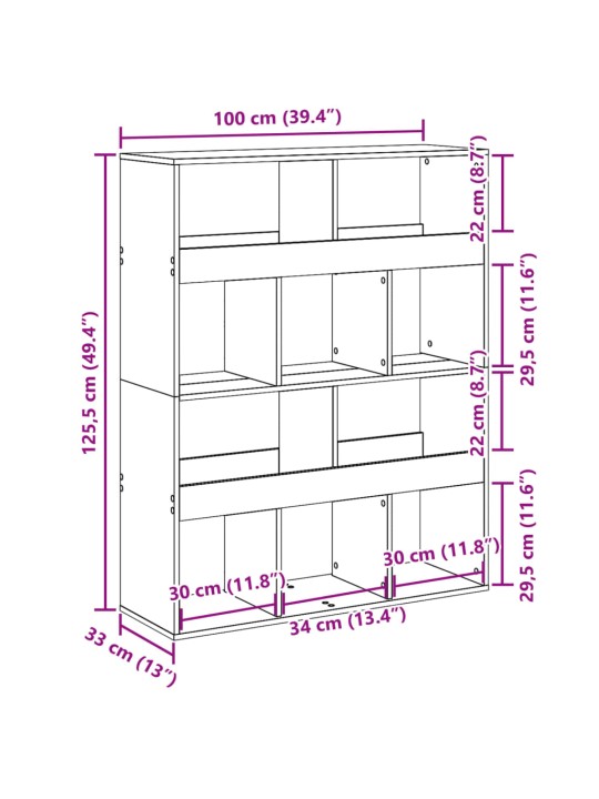 Ruumijagaja sonoma tamm 100x33x125,5 cm, tehispuit