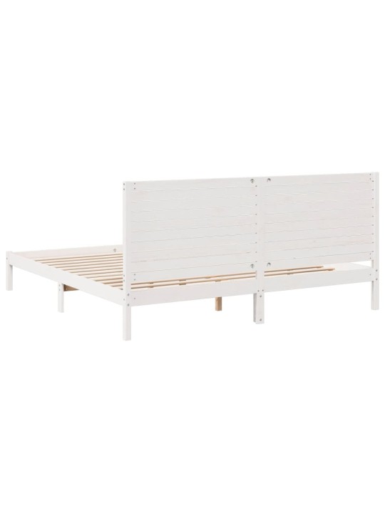 Voodiraam ilma madratsita, valge, 180 x 210 cm, männipuit