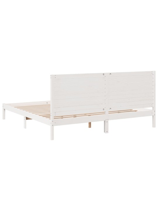Voodiraam ilma madratsita, valge, 180 x 220 cm, männipuit