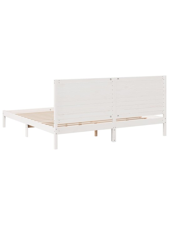 Voodiraam ilma madratsita, valge, 200x220 cm, männipuit