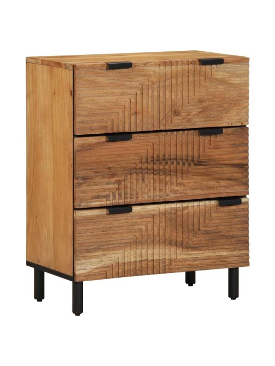 Külglaud 3 tk pruun 60 x 33 x 75 cm akaatsiapuit