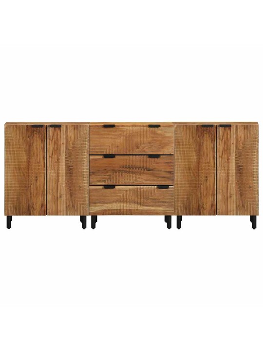 Külglaud 3 tk pruun 60 x 33 x 75 cm akaatsiapuit