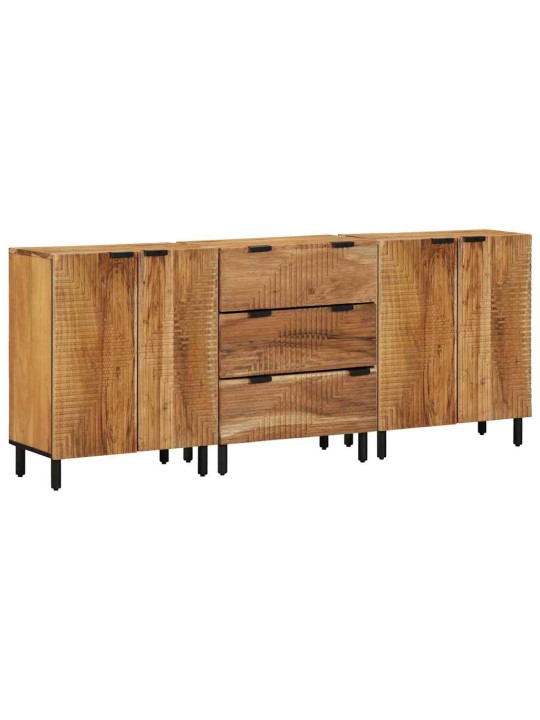 Külglaud 3 tk pruun 60 x 33 x 75 cm akaatsiapuit