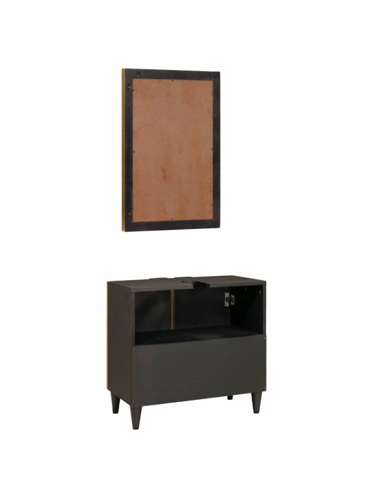 Vannitoa mööbliseeria 2 tk must ja kuldne 62 x 33 x 58 cm