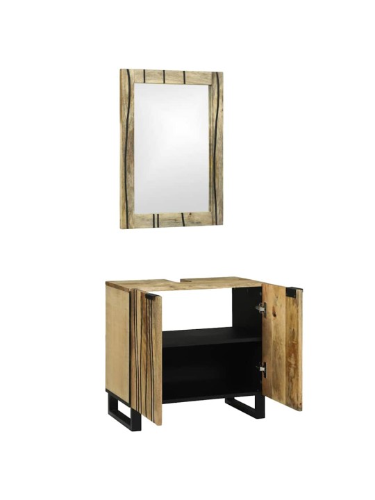Vannitoa mööblikomplekt riiuliga uksega 2 tk pruun 62 x 33 x 58 cm
