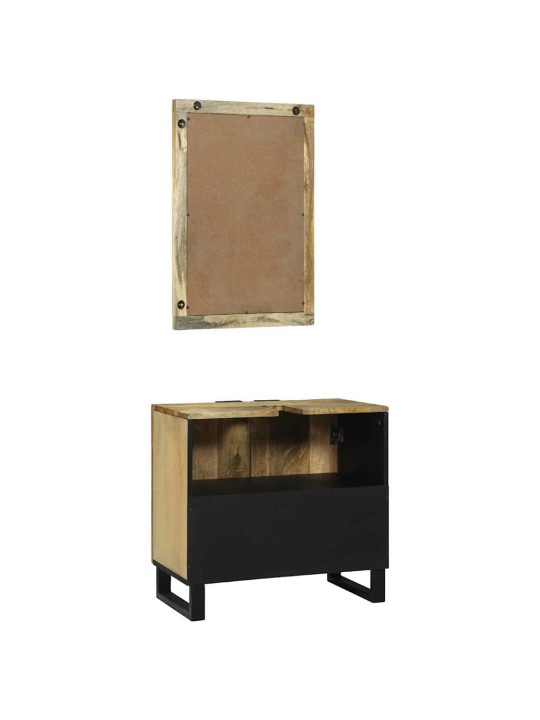 Vannitoa mööblikomplekt riiuliga uksega 2 tk pruun 62 x 33 x 58 cm