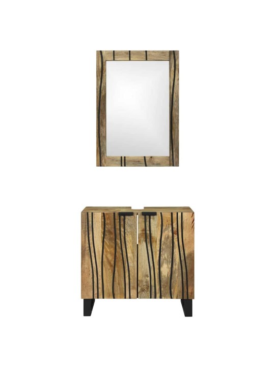 Vannitoa mööblikomplekt riiuliga uksega 2 tk pruun 62 x 33 x 58 cm