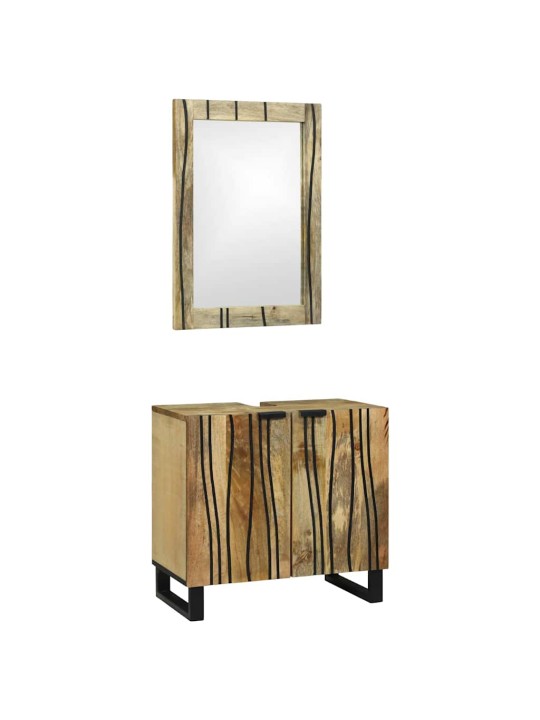 Vannitoa mööblikomplekt riiuliga uksega 2 tk pruun 62 x 33 x 58 cm