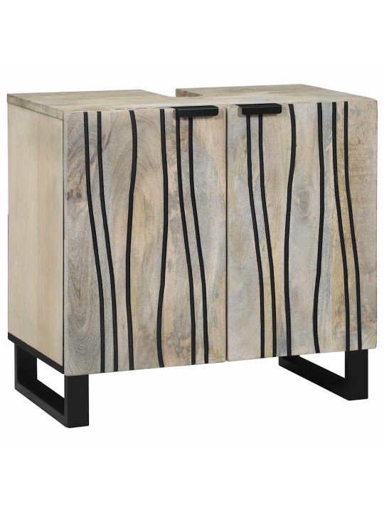 Vannitoa mööblikomplekt riiuliga uksega 2 tk valge 62 x 33 x 58 cm